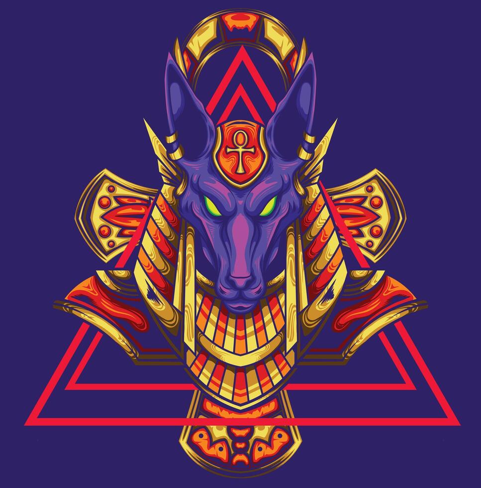 vetor ilustração do anubis Deus com Prêmio qualidade estoque vetor