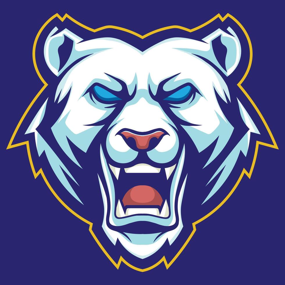 vetor grisalho Urso mascote logotipo modelo