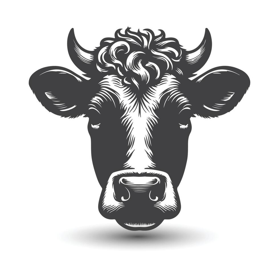 vaca e touro cabeça ícone. abstrato vacas cabeça vetor