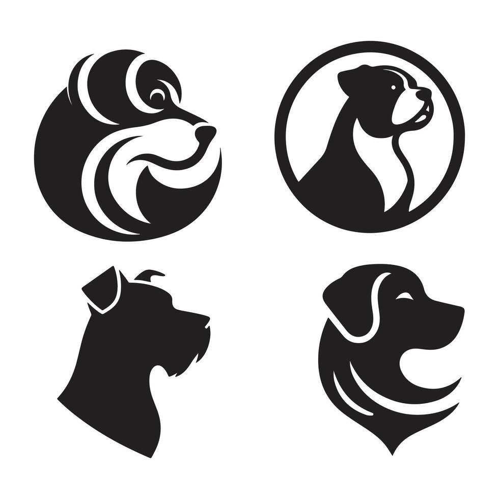 cachorro cabeça ícone. plano estilo. desenho animado cachorro face. cachorro cabeça ícone. plano estilo. desenho animado cachorro face. vetor