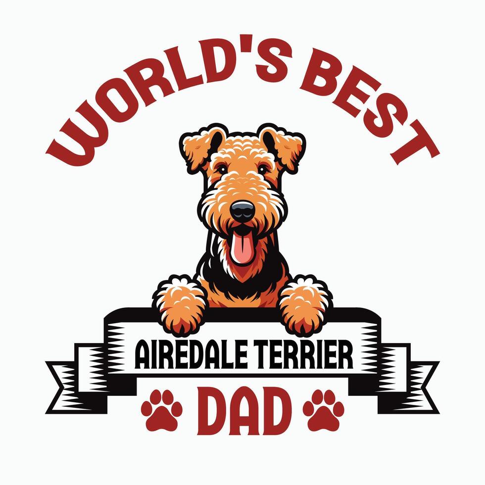 os mundos melhor airedale terrier mãe tipografia camiseta Projeto ilustração vetor