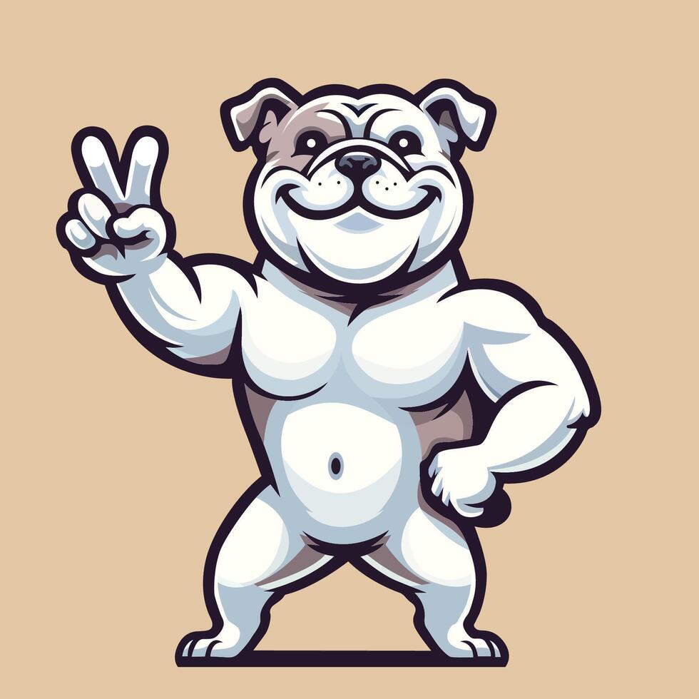 ai gerado bulldog Paz gesto ilustração pró vetor