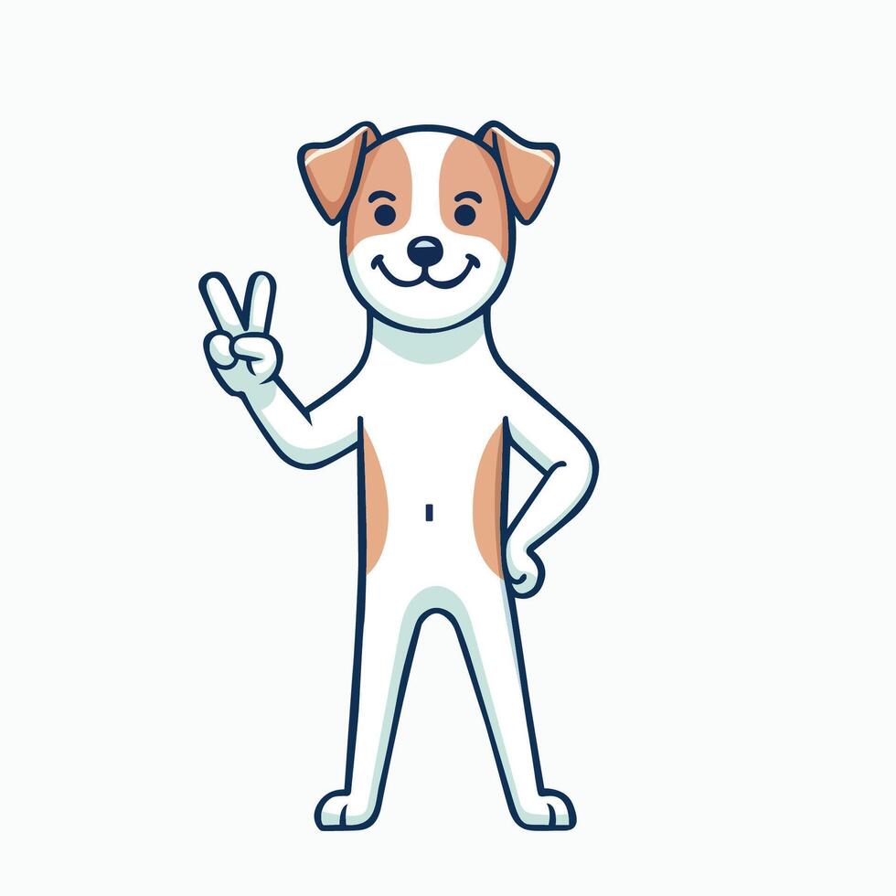 ai gerado jack russell terrier cachorro Paz gesto ilustração pró vetor