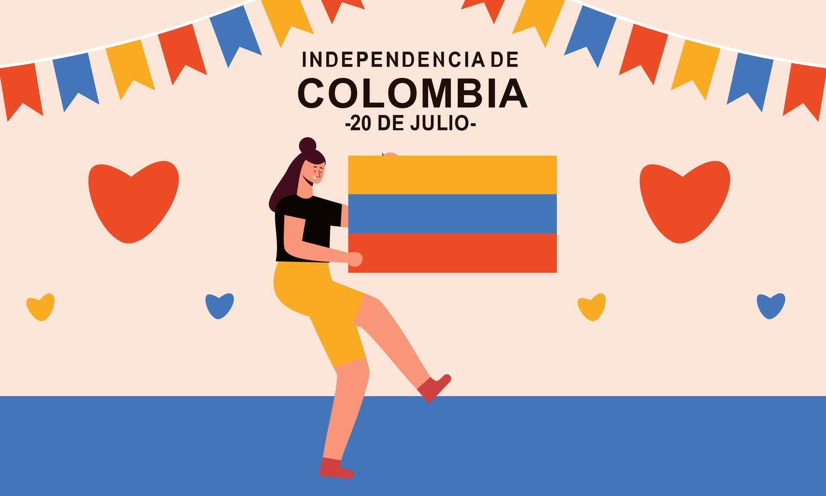 colombiano independência dia celebração. Julho 20. vetor ilustração