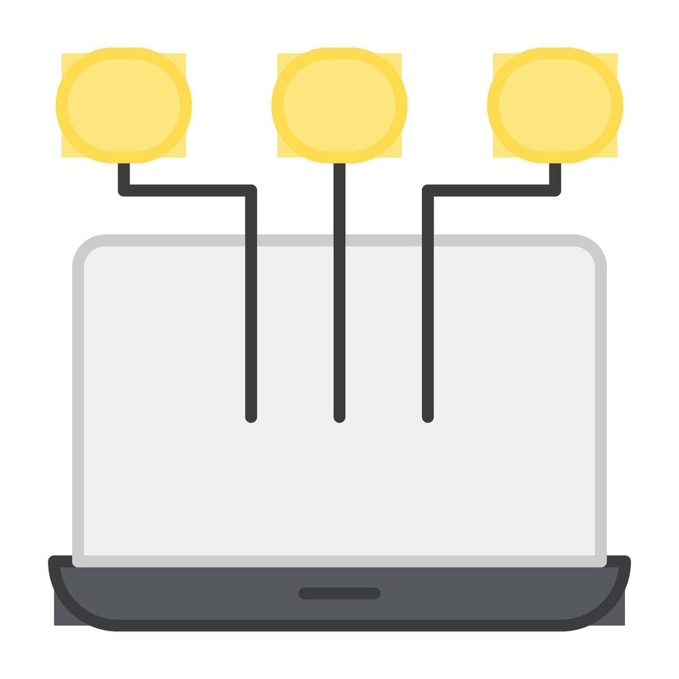 na moda Projeto ícone do computador portátil rede vetor