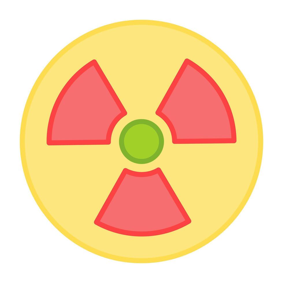 uma plano projeto, ícone do radioativo símbolo vetor