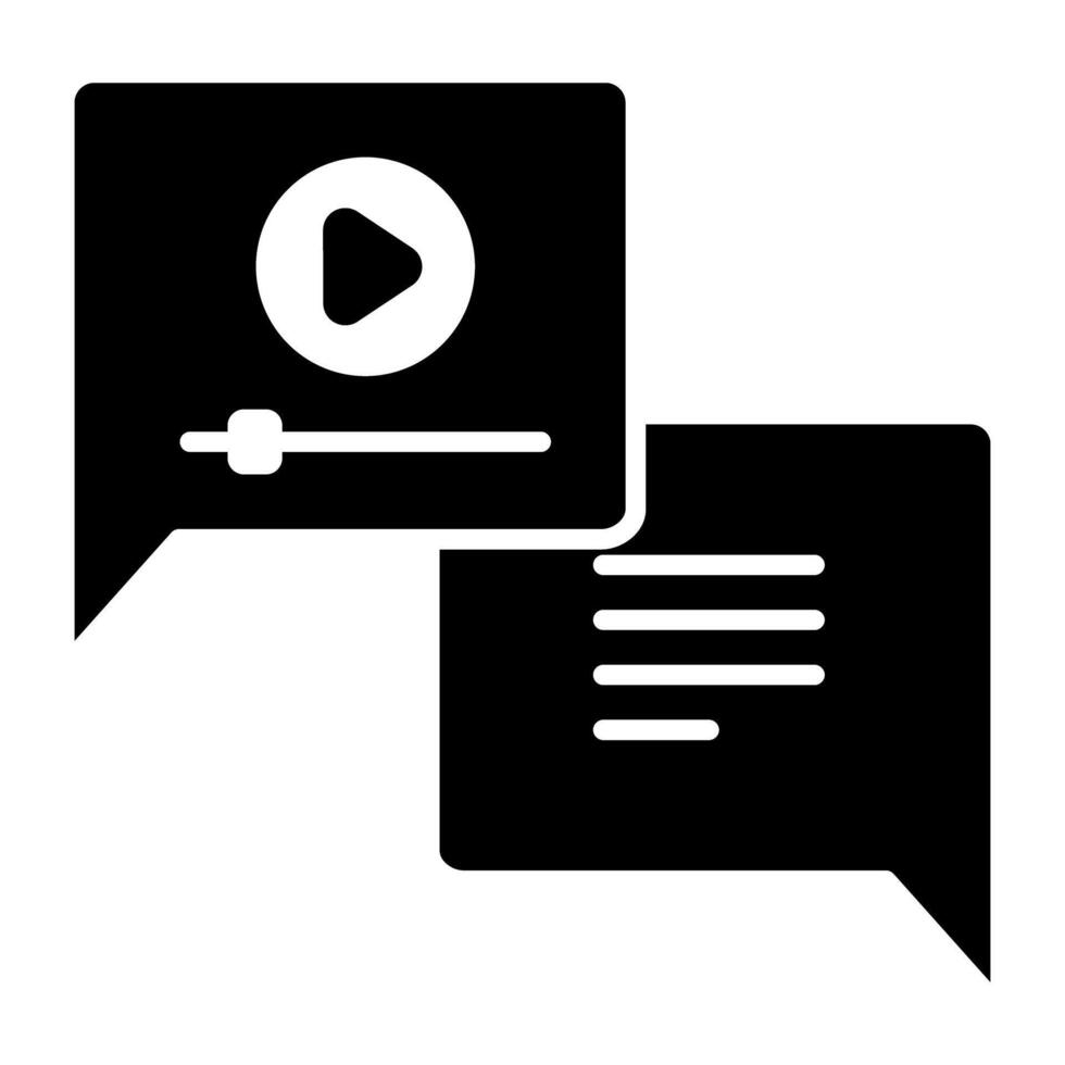 uma glifo projeto, ícone do vídeo bate-papo vetor