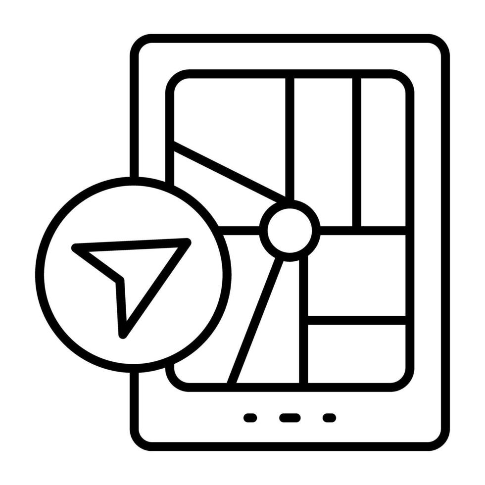 uma linear projeto, ícone do Móvel navegação vetor