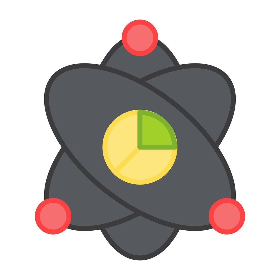 torta gráfico dentro átomo, ícone do dados Ciência vetor