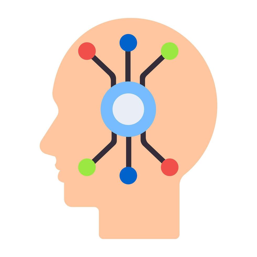 uma plano projeto, ícone do digital cérebro vetor