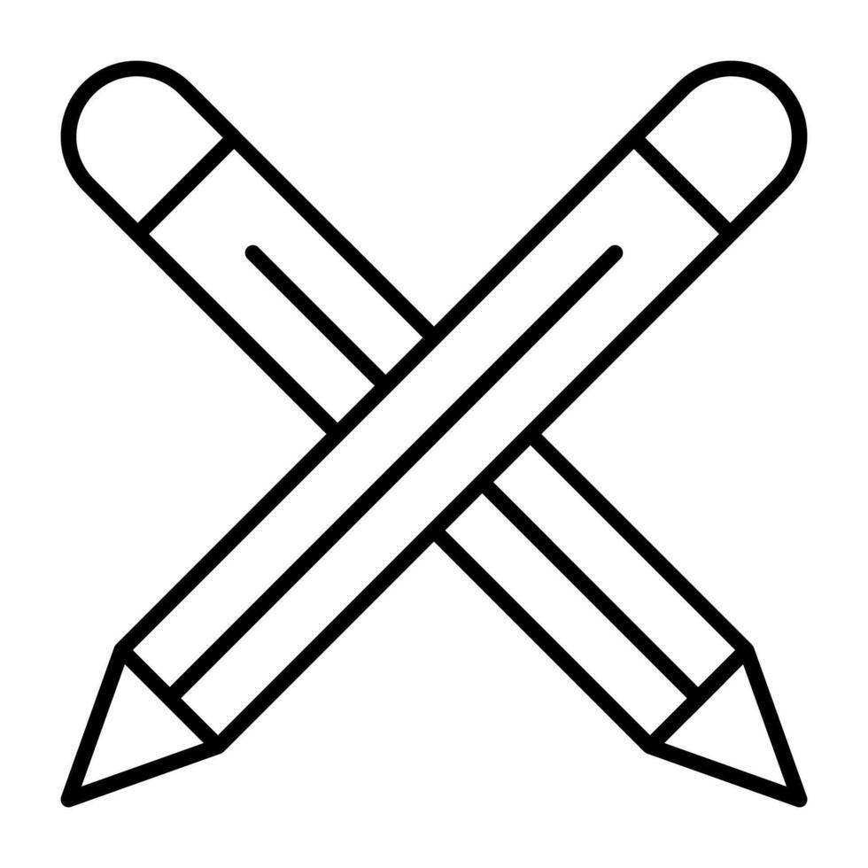 uma linear projeto, ícone do lápis vetor