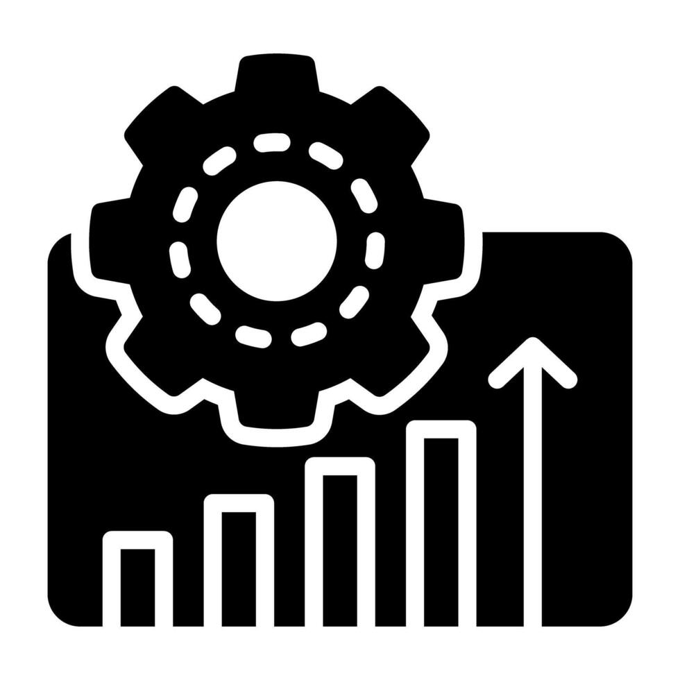 glifo projeto, ícone do gráfico gestão vetor