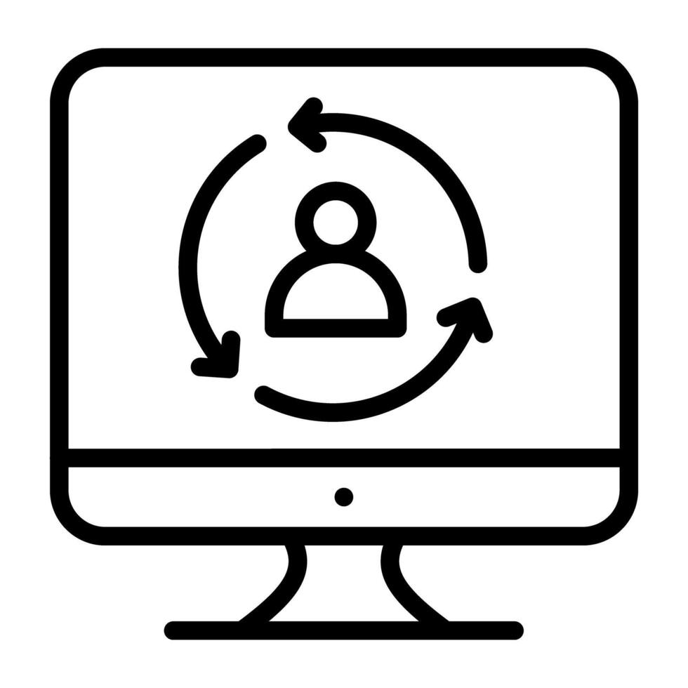 esboço projeto, ícone do conectados perfil atualizar vetor