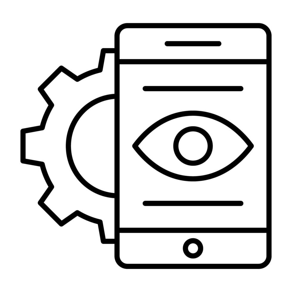 roda dentada com Smartphone, ícone do Móvel configuração vetor