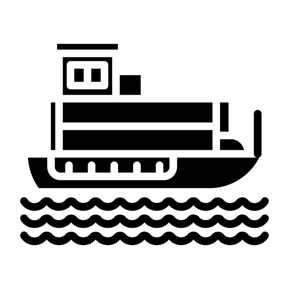viagem de embarcação, barco ícone vetor