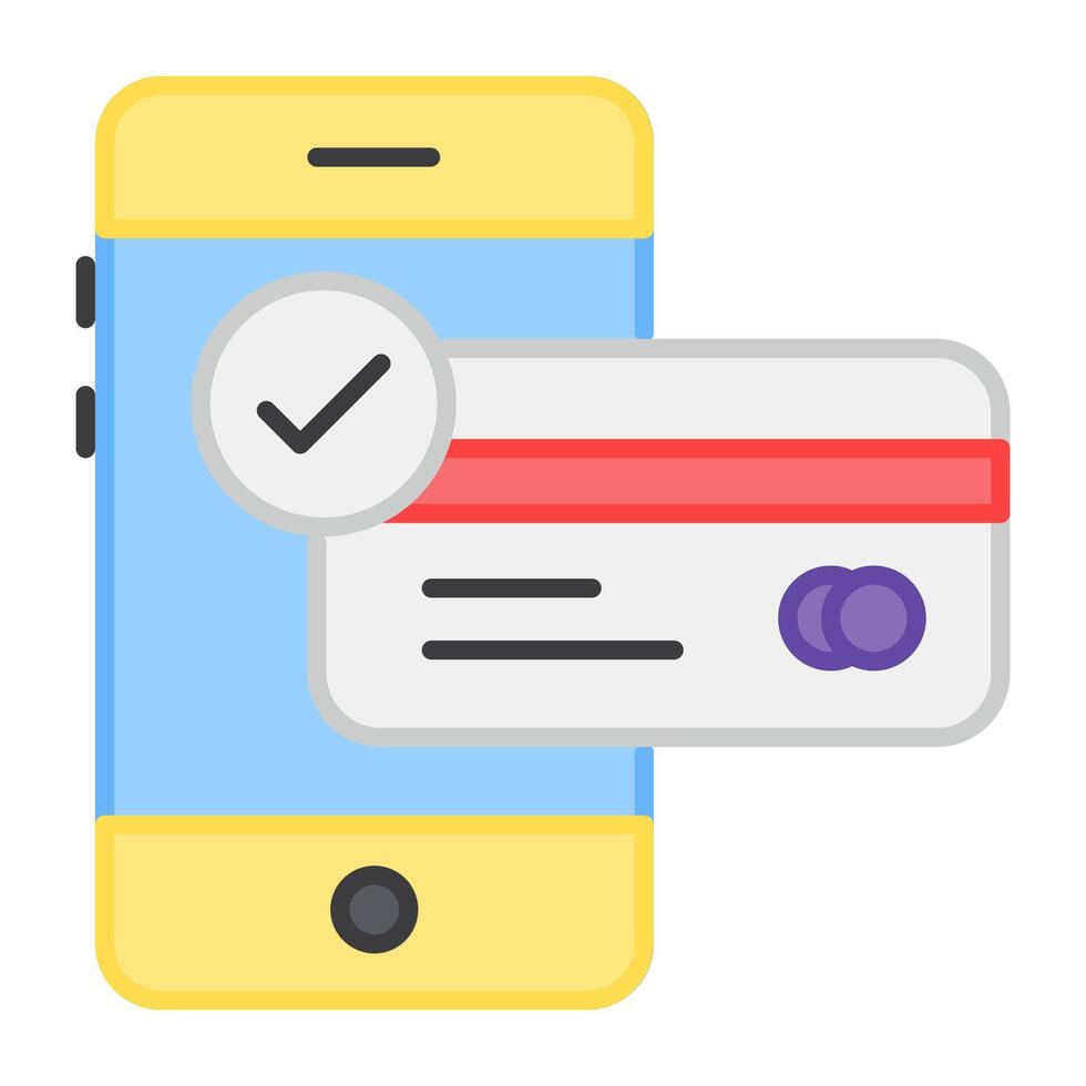 cartão com Smartphone, plano Projeto do Móvel Forma de pagamento vetor