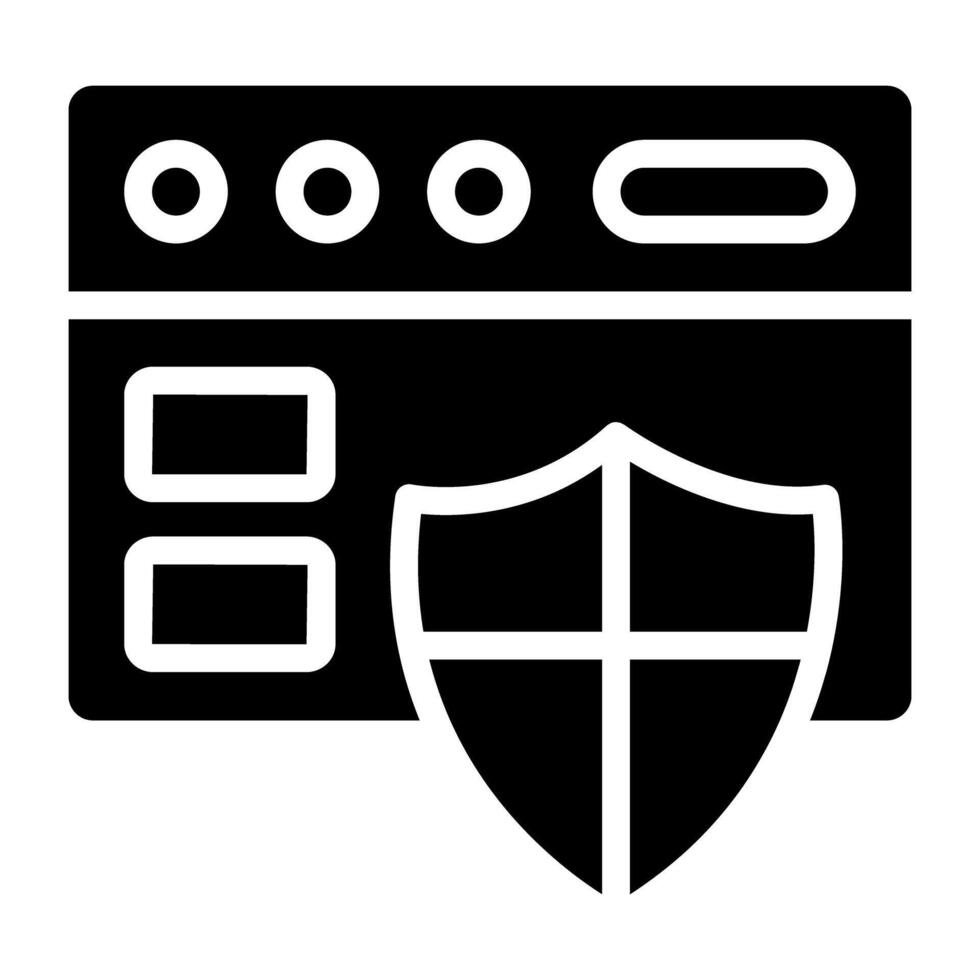 escudo em rede página, ícone do rede segurança vetor