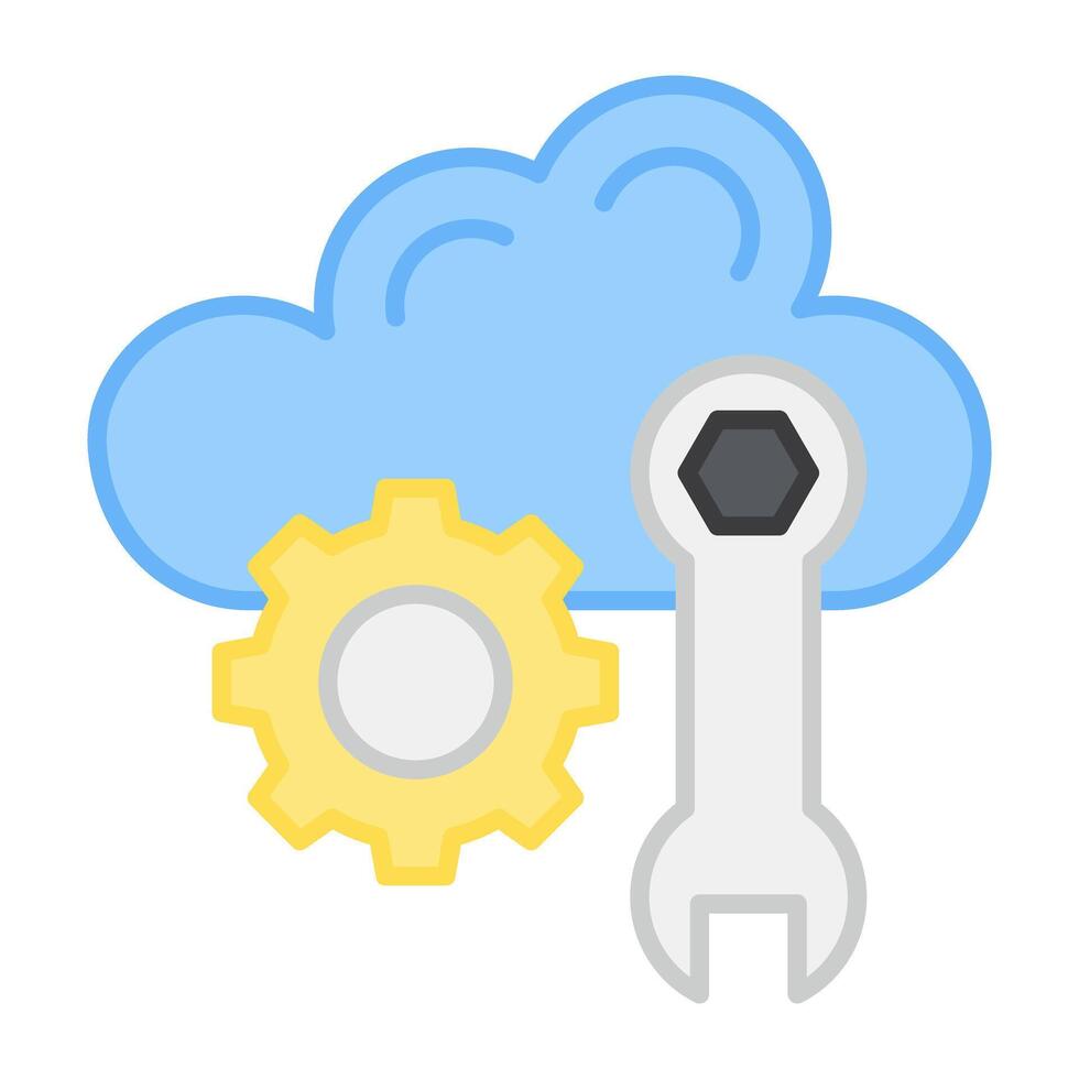 uma plano projeto, ícone do nuvem configuração vetor