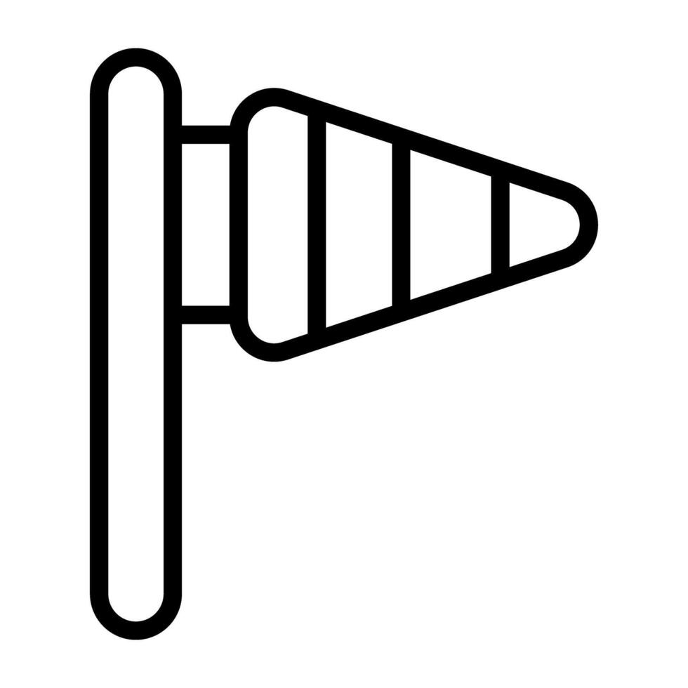 uma cone montado em uma mastro exibindo biruta esboço ícone vetor