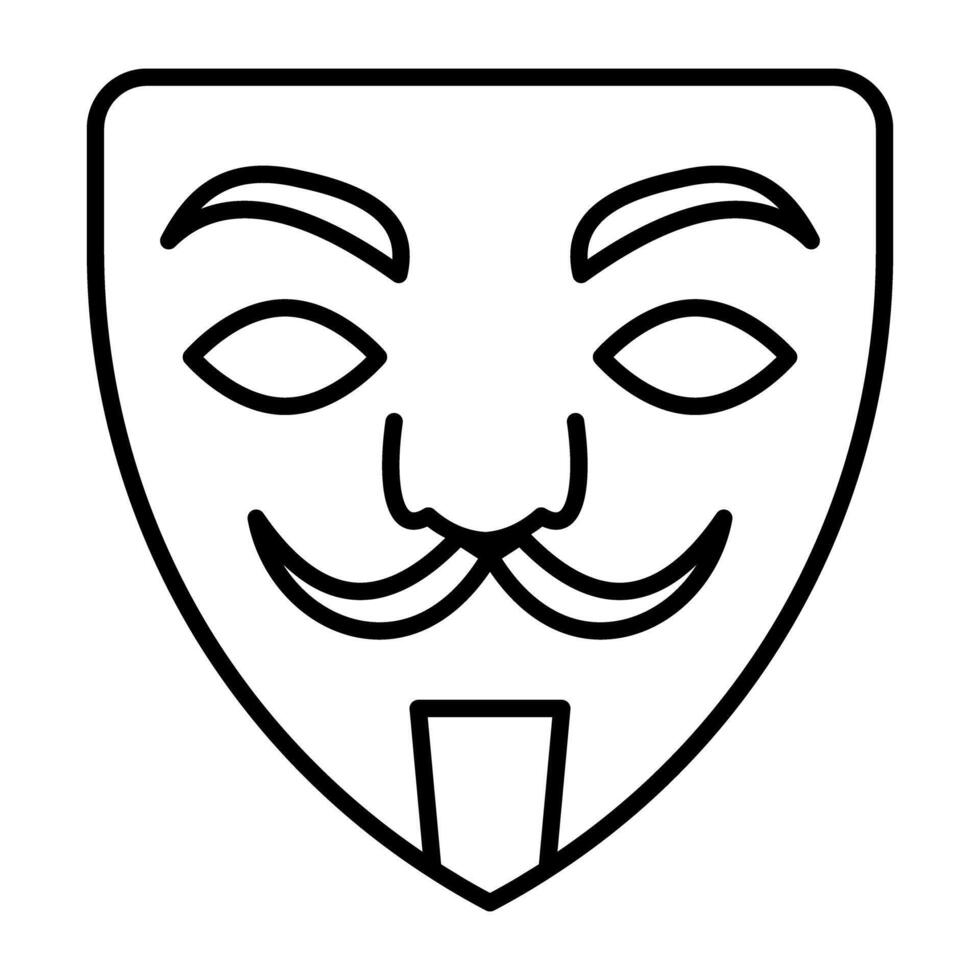 uma criativo Projeto ícone do hacker mascarar vetor