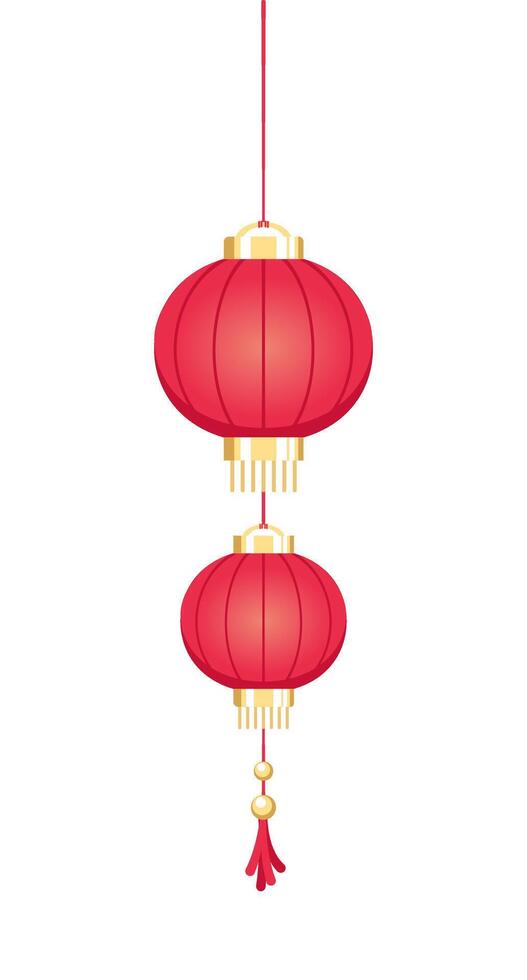 vermelho suspensão chinês lanterna, lunar Novo ano e meio do outono festival decoração gráfico. decorações para a chinês Novo ano. chinês lanterna festival. vetor