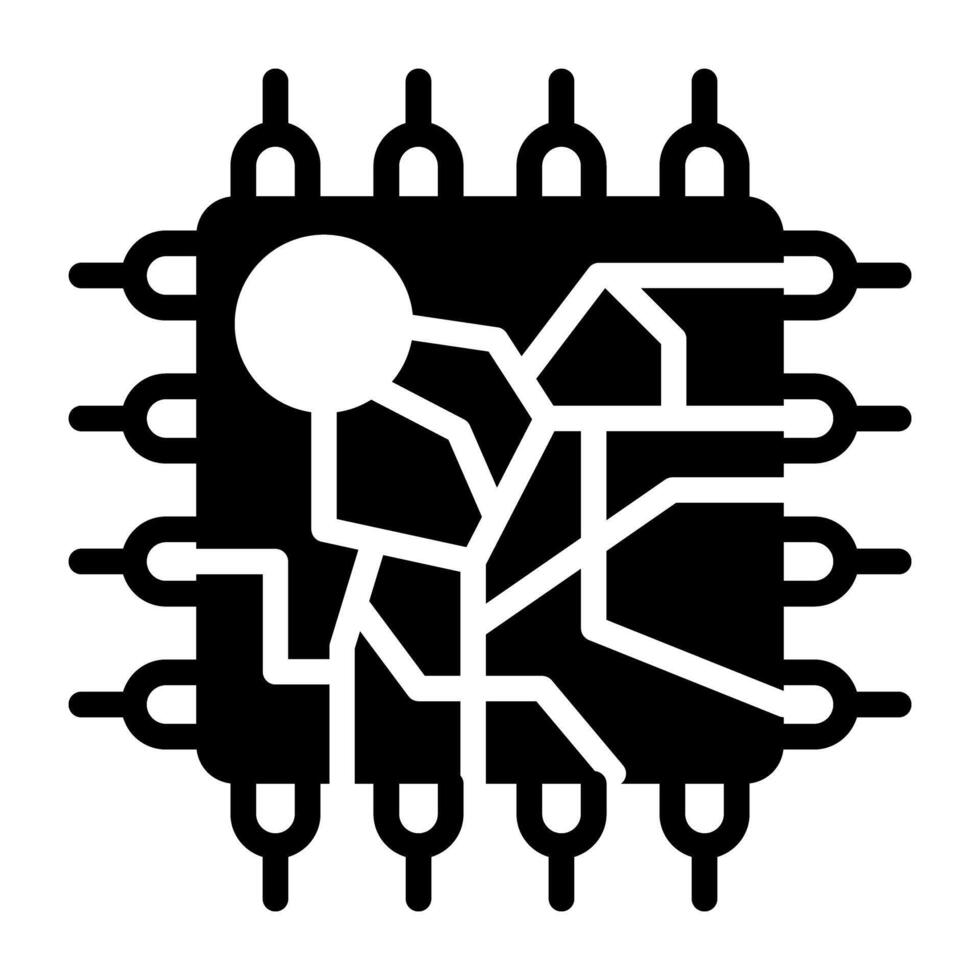 uma perfeito Projeto ícone do microchip vetor