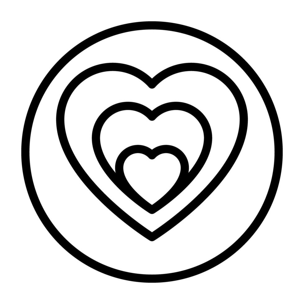 uma fofa ícone do corações dentro esboço estilo vetor