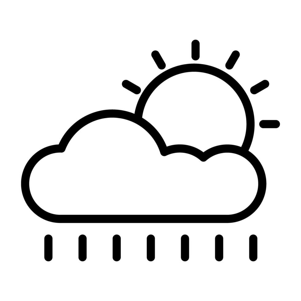 nuvem com Sol representando parcialmente ensolarado ícone vetor