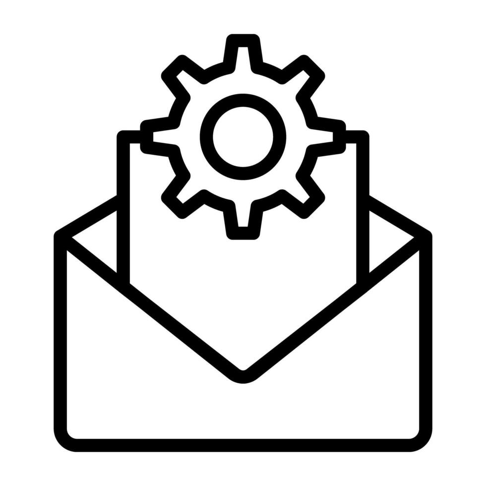 envelope com engrenagem, enviar configuração ícone vetor