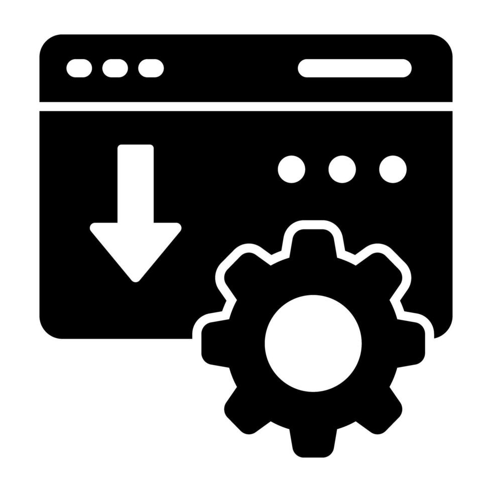 uma glifo projeto, ícone do rede configuração vetor
