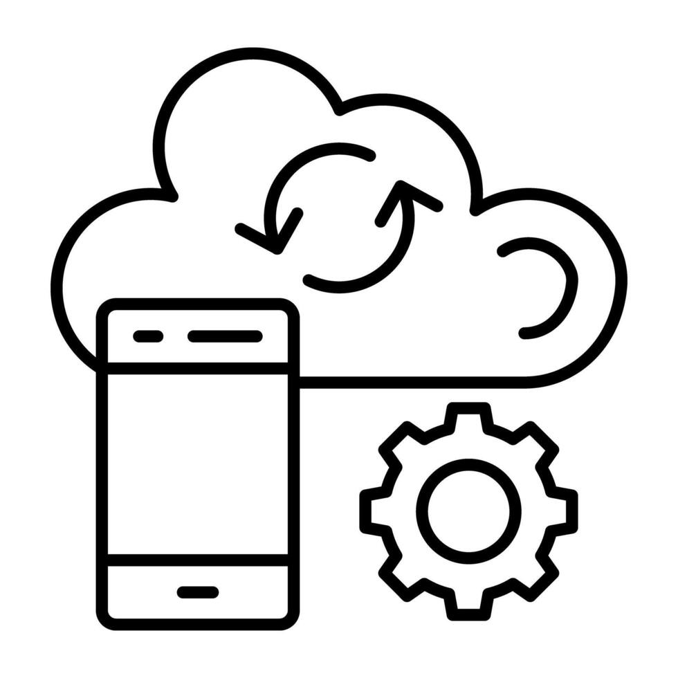 uma plano projeto, ícone do nuvem Móvel configuração vetor