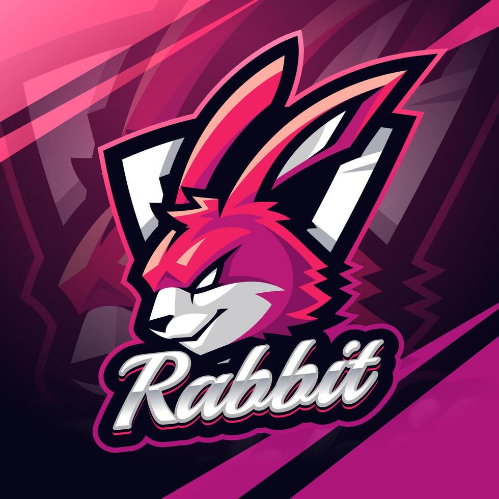 Coelho cabeça esport mascote logotipo Projeto vetor