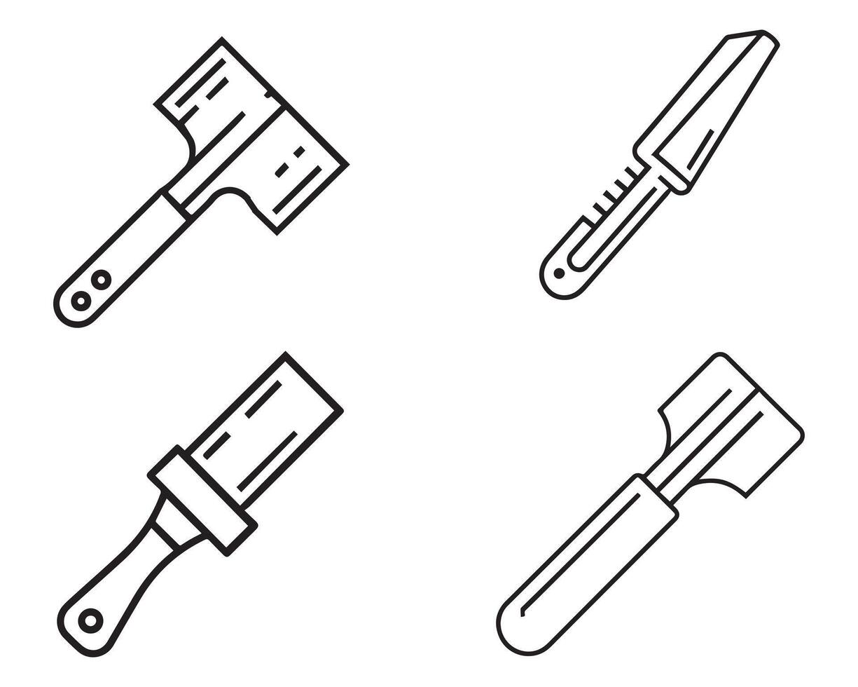 malho ícone conjunto Preto contorno linear silhueta vetor estoque ilustração