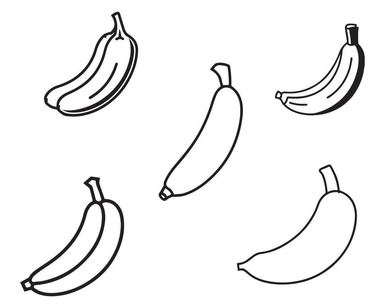 banana fruta Comida fresco vetor em branco fundo estoque ilustração