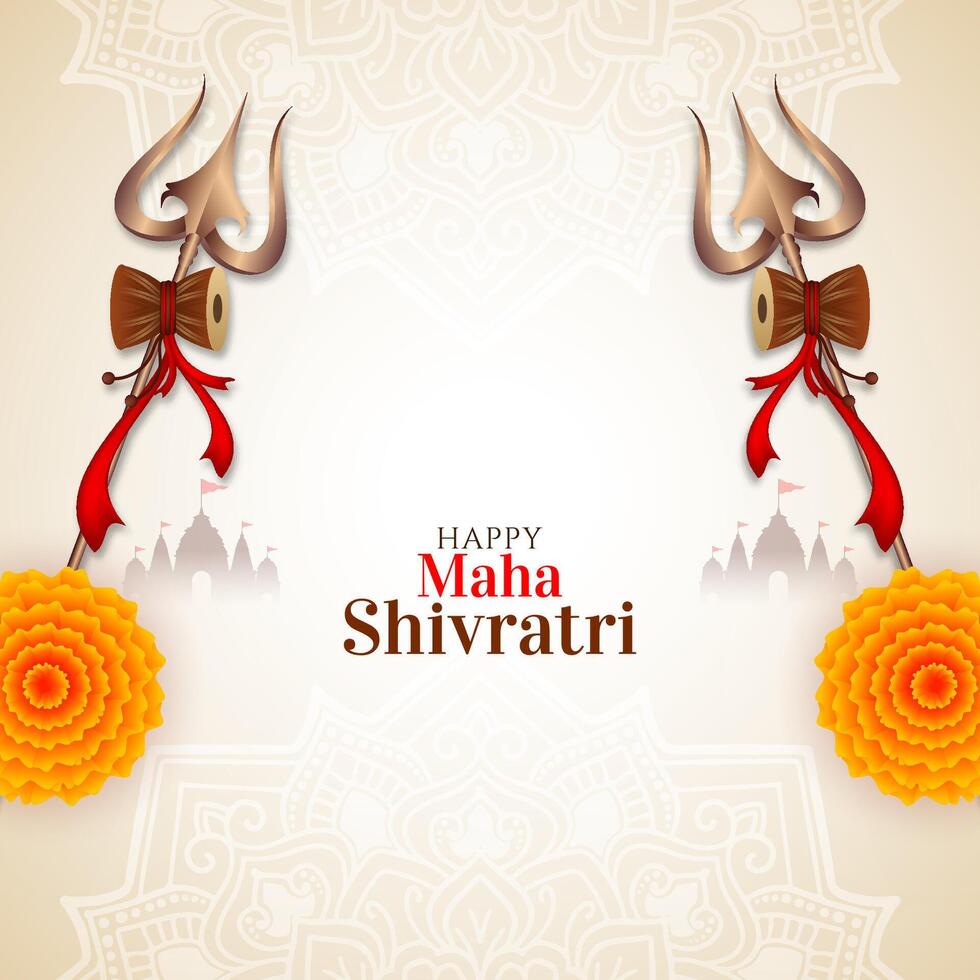 feliz maha Shivratri cultural indiano festival cumprimento cartão vetor
