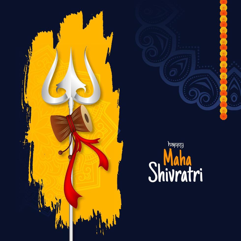 feliz maha Shivratri indiano religioso hindu festival fundo Projeto vetor