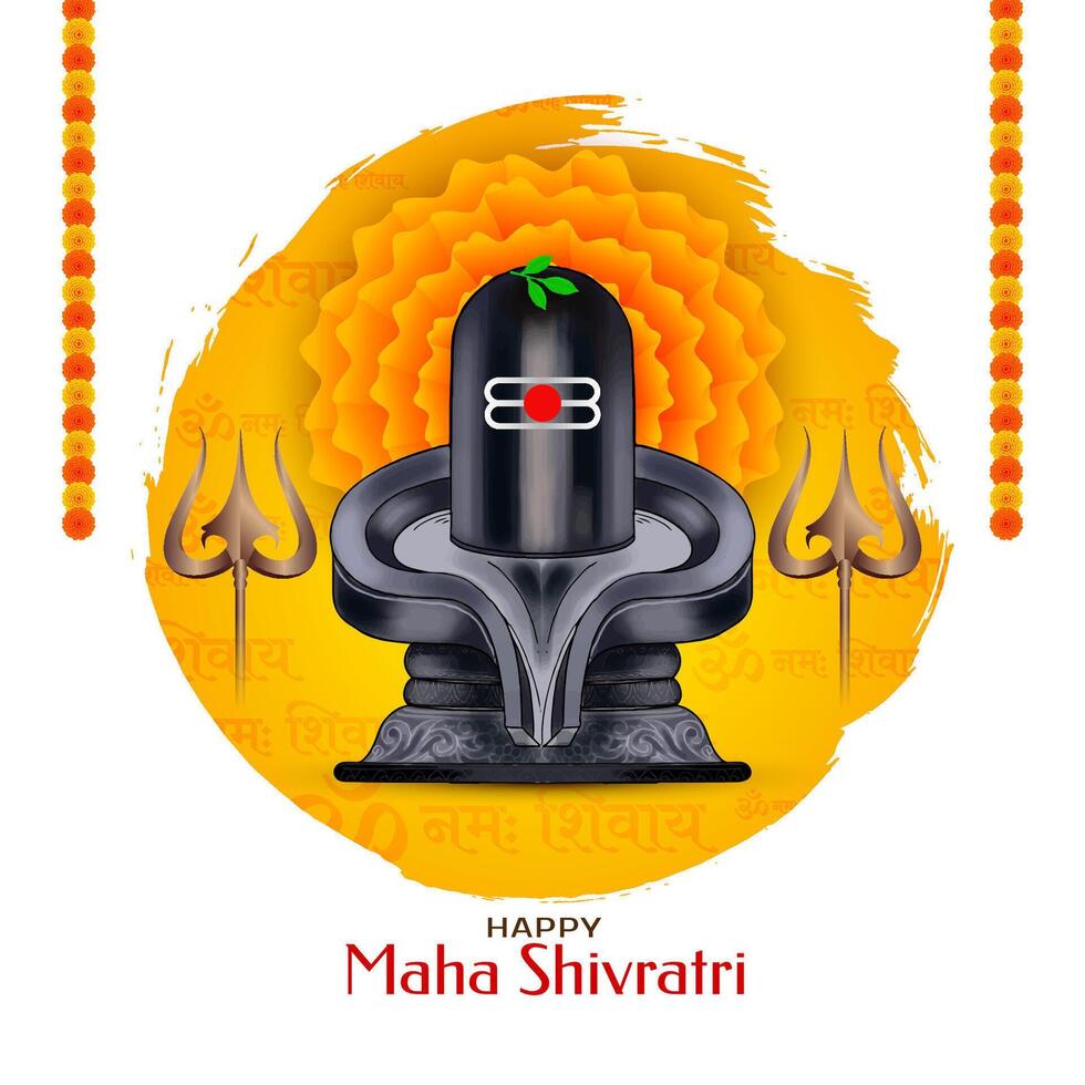 feliz maha Shivratri senhor shiva adoração religioso indiano festival cartão vetor