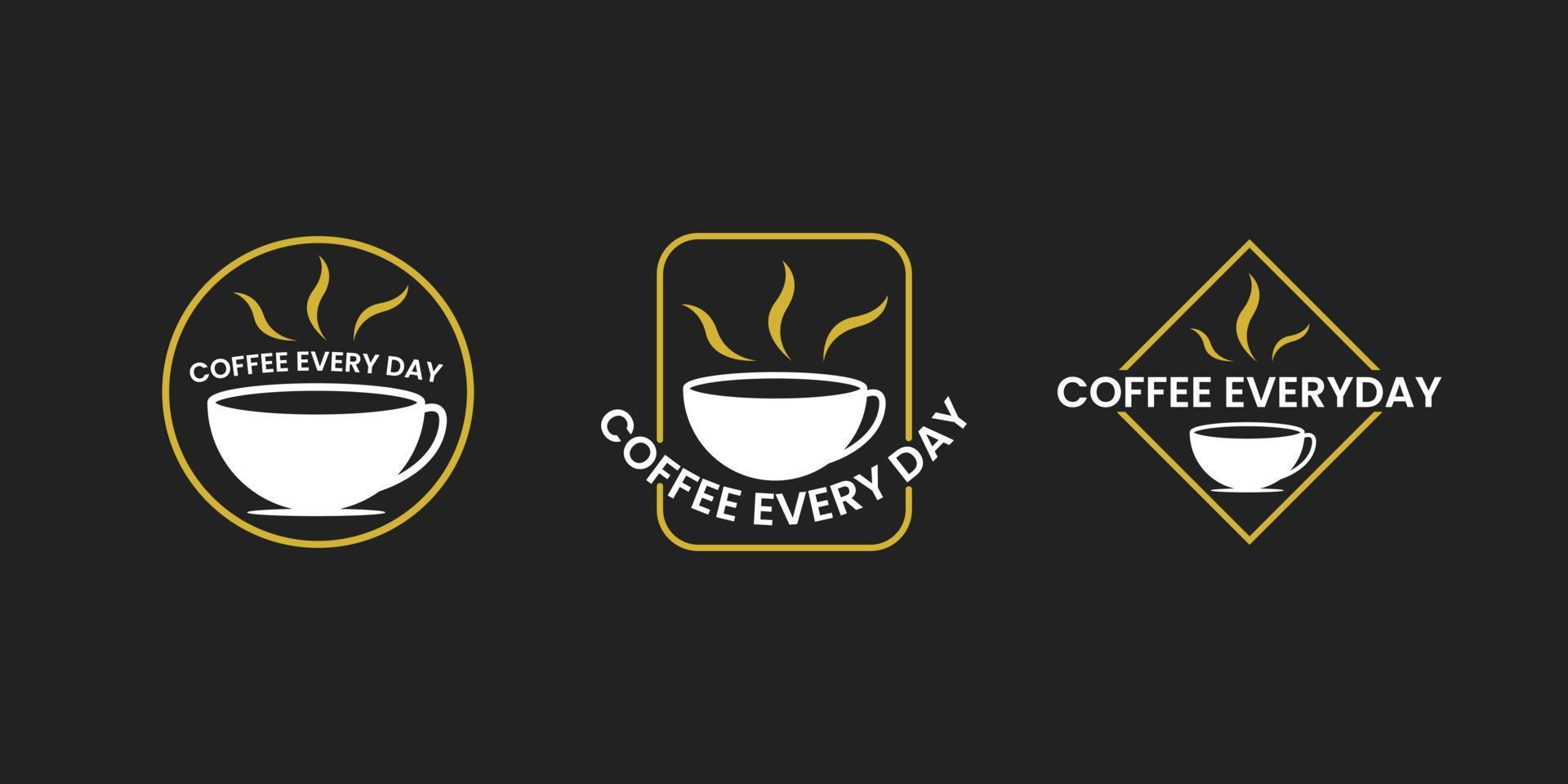 conjunto de logotipo do café e modelo de outdoor vetor