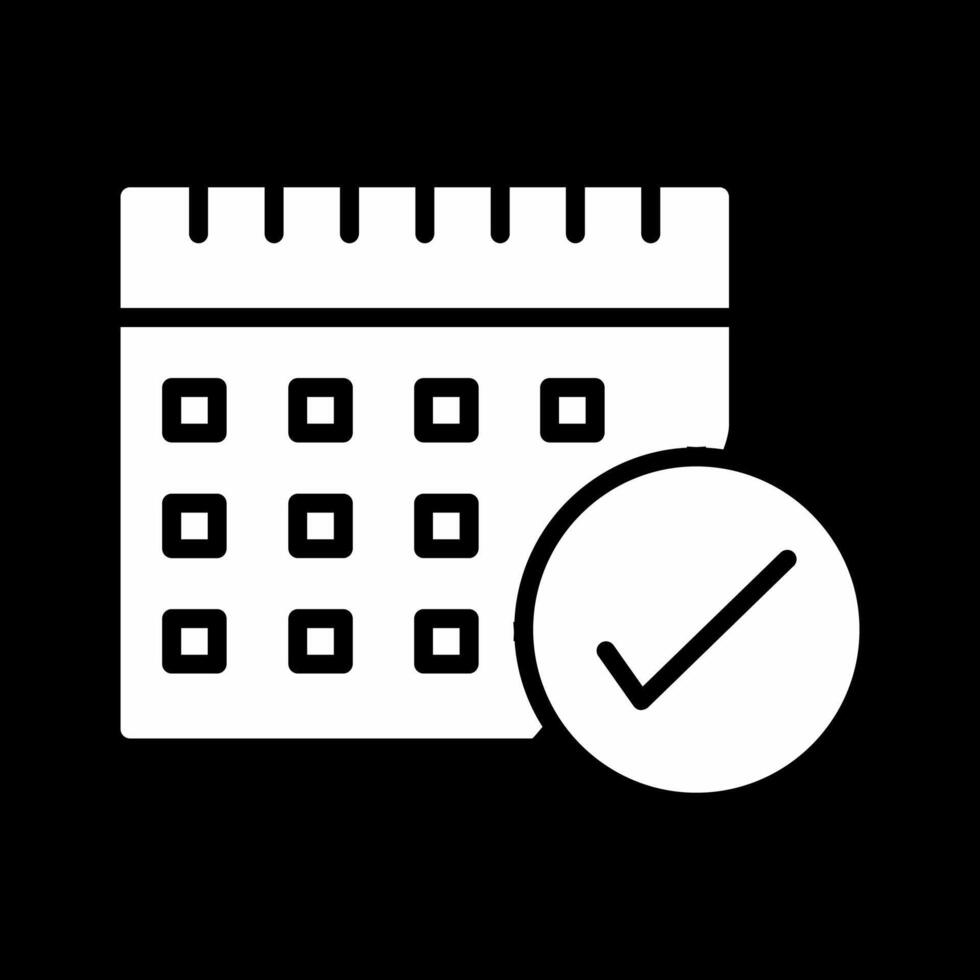 ícone de vetor de calendário marcado