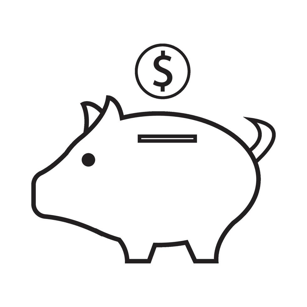 porquinho banco ícone logotipo vetor Projeto modelo