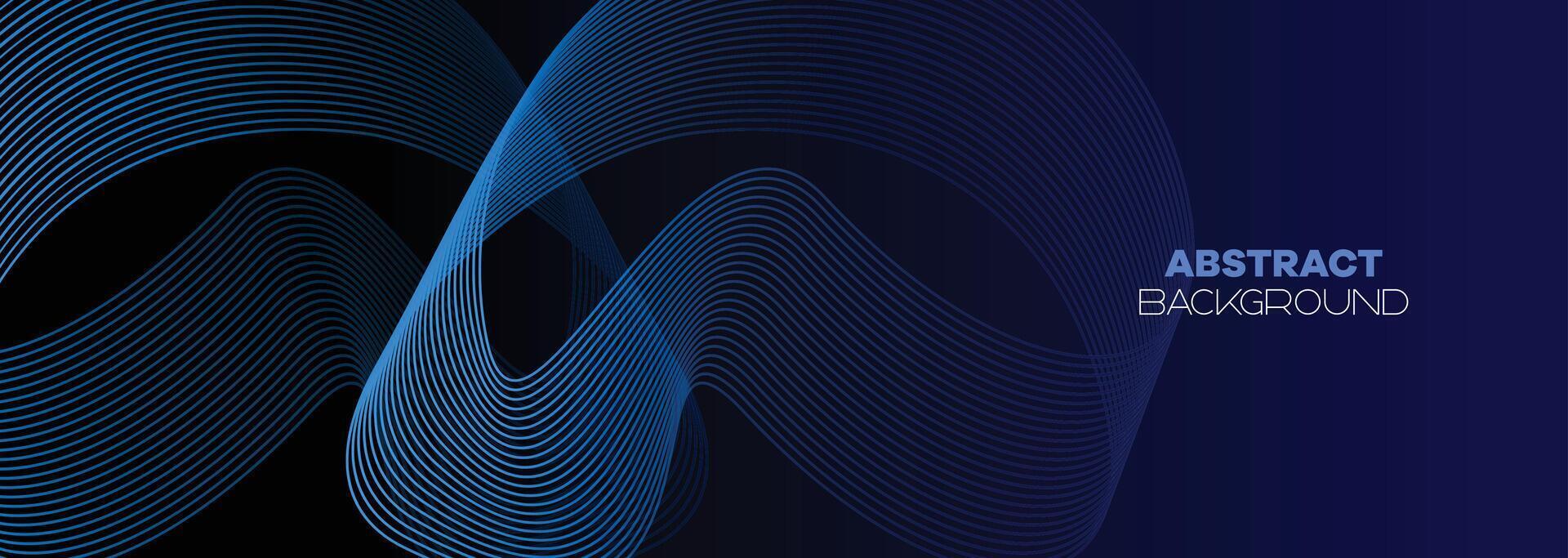 Sombrio azul abstrato bandeira fundo com brilhando geométrico círculos linhas. moderno marinha azul gradiente brilhante linhas padronizar e futurista tecnologia rede fundo para folheto, cobrir, poster, cabeçalho vetor
