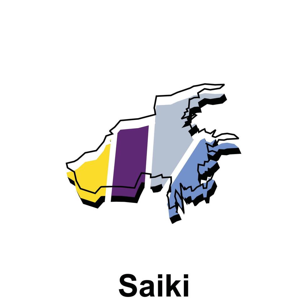 vetor mapa cidade do Saiki colorida projeto, adequado para seu companhia