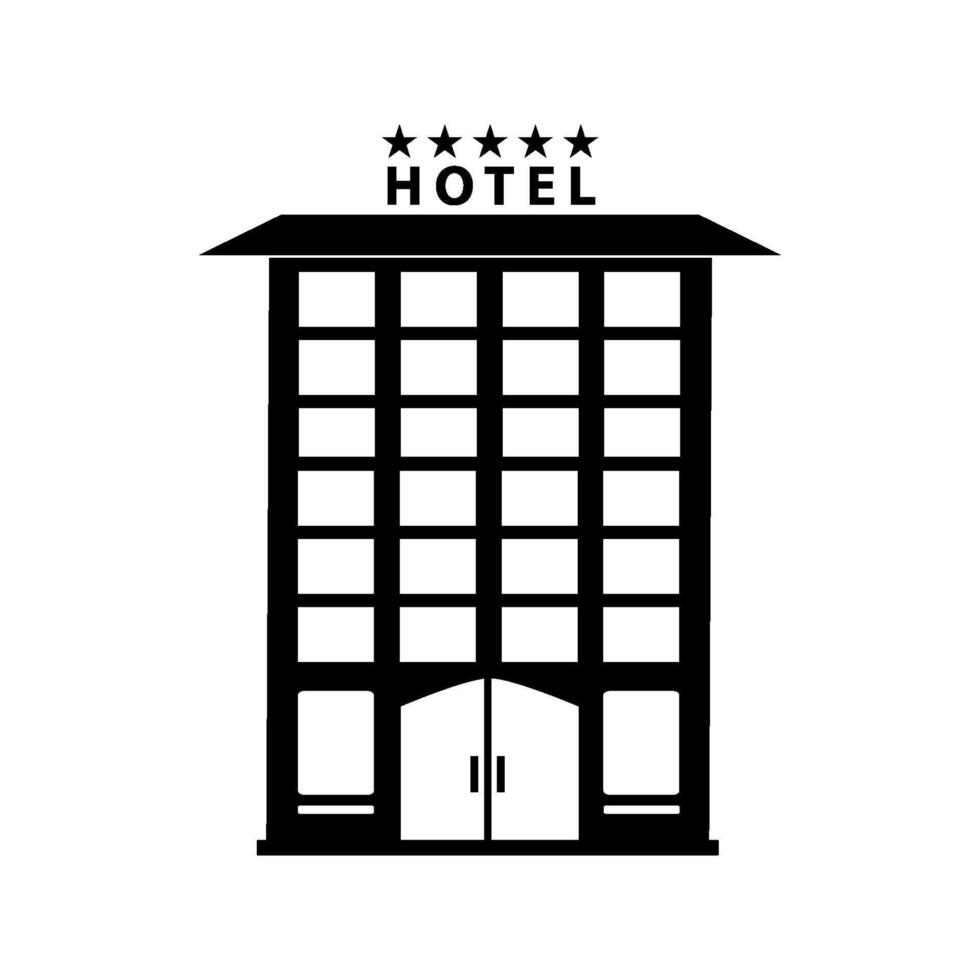 edifícios hotel ícone vetor Projeto modelo