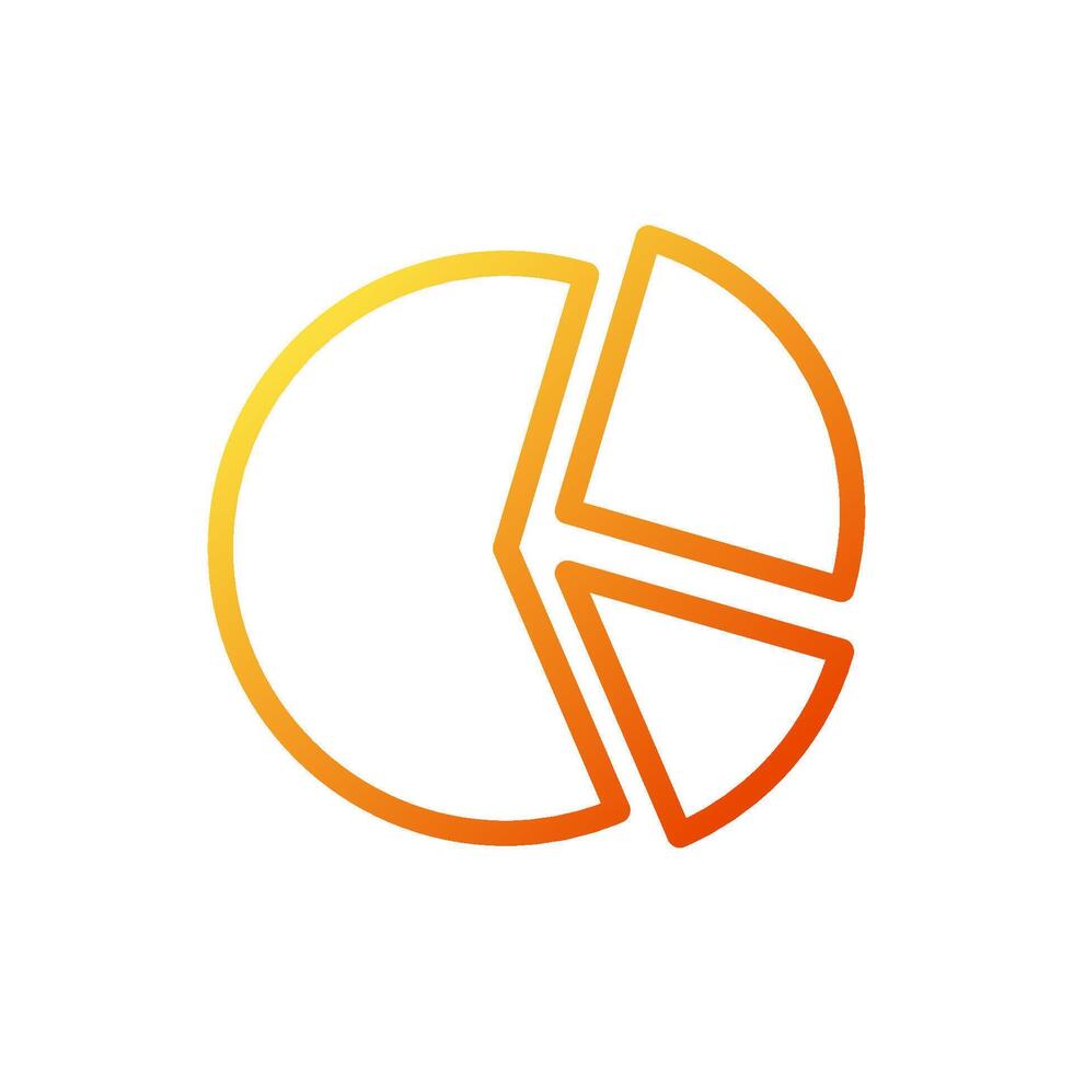 gráfico ícone gradiente amarelo laranja o negócio símbolo ilustração. vetor