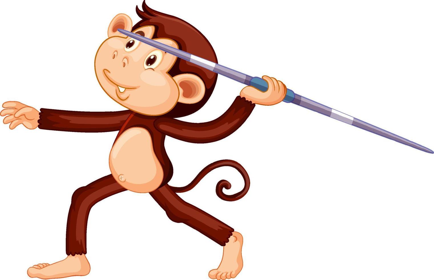 macaco jogando dardo personagem de desenho animado vetor