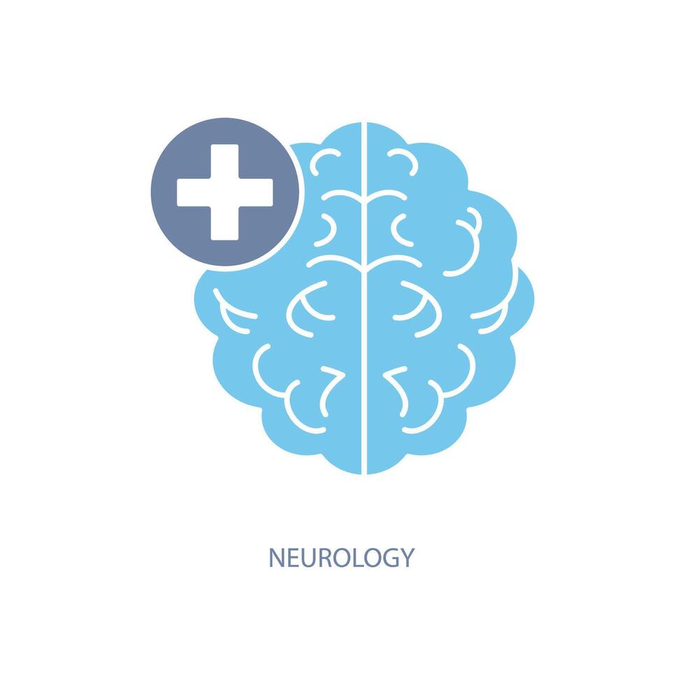 neurologia conceito linha ícone. simples elemento ilustração.neurologia conceito esboço símbolo Projeto. vetor