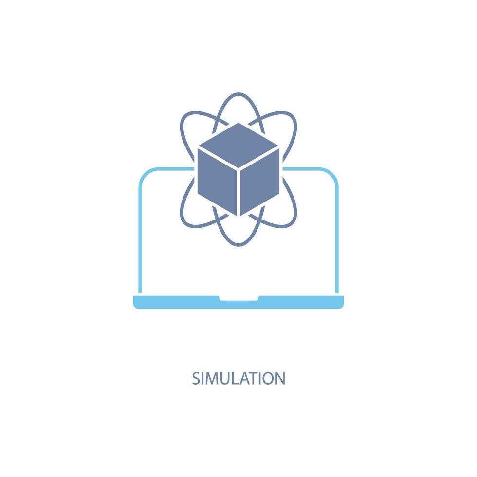 simulação conceito linha ícone. simples elemento ilustração. simulação conceito esboço símbolo Projeto. vetor
