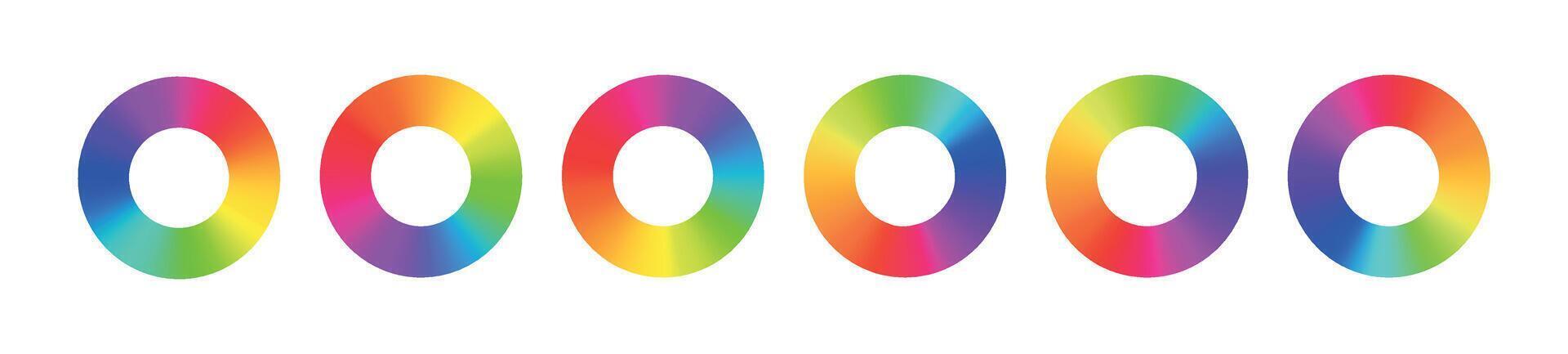 arco Iris radial gradiente redemoinho do cores dentro círculo, espectro. vibrante fundos. plano vetor ilustração isolado