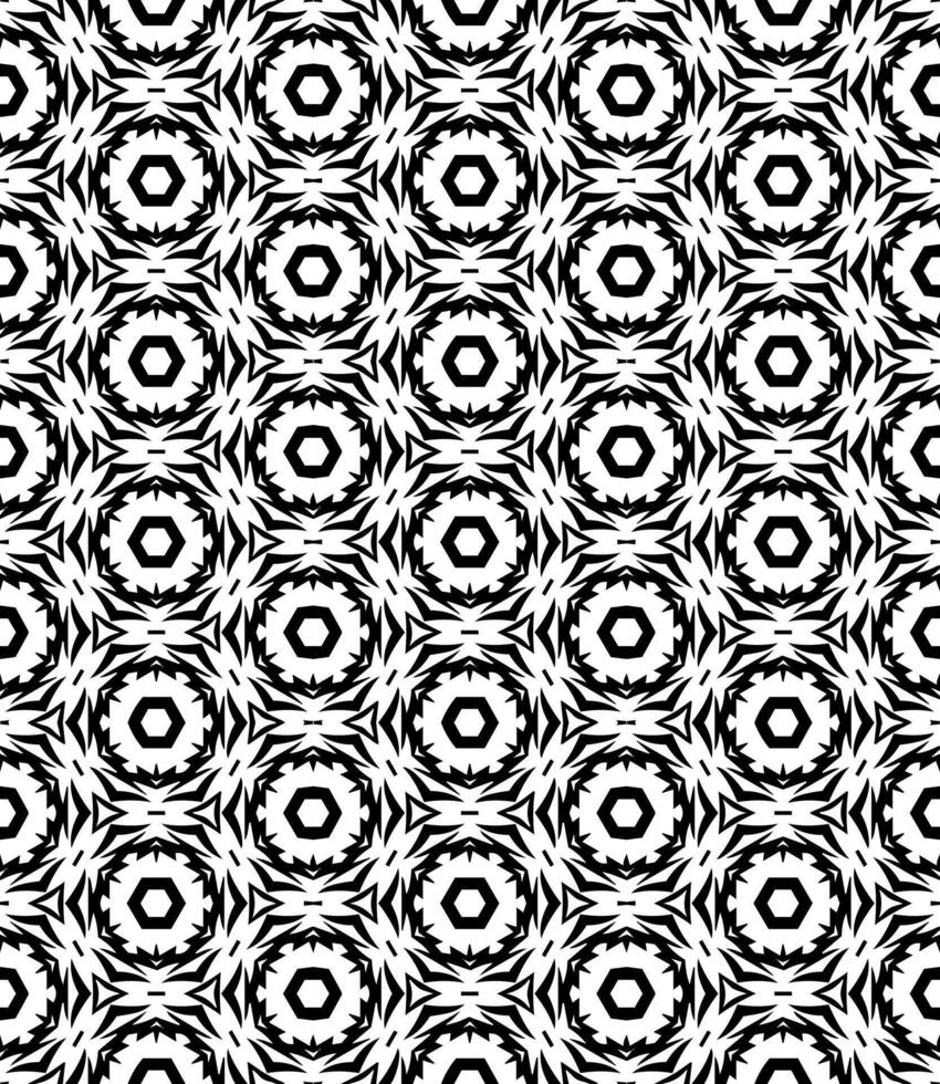 padrão abstrato sem emenda preto e branco. fundo e pano de fundo. design ornamental em tons de cinza. vetor