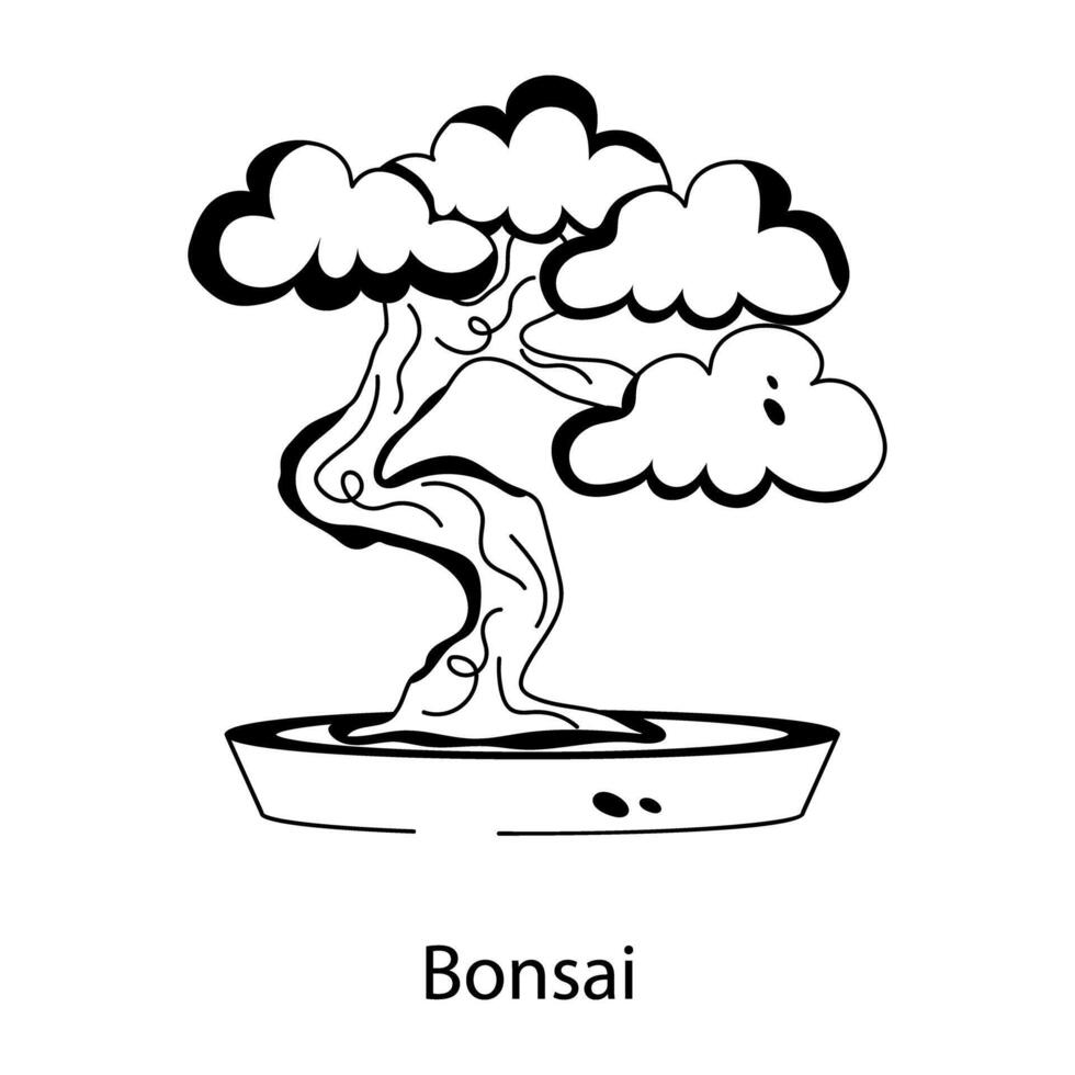 na moda bonsai conceitos vetor